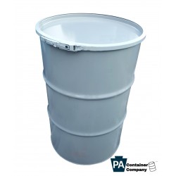 PA Container GEY TOP ON 55 Gallon Steel Drum with removable lid and quick release locking ring pacontainer.com
