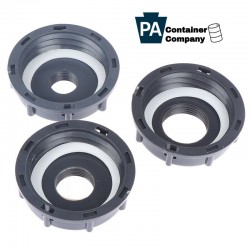 PA Container, coarse thread 150 275 330 gallon IBC tote valve hose adapter half inch showing all three sizes, pacontainer.com